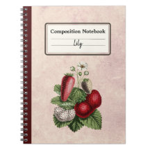 Notebook Vintage Strawberry Personalizado Comp