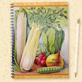 Caderno Espiral Notebook Vintage Vetable Art Personalizado Garden