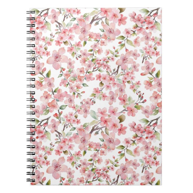 Caderno Espiral Notebook Watercolor Cherry Blossom (Frente)