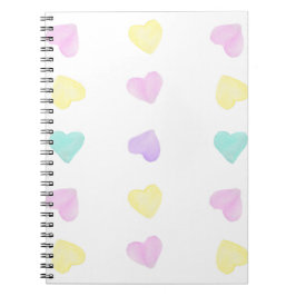 Caderno Espiral Notebook Watercolor Convo Heartz Large Patterch