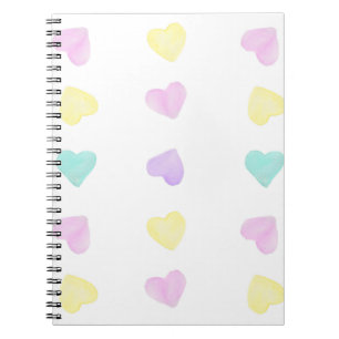 Caderno Espiral Notebook Watercolor Convo Heartz Large Patterch