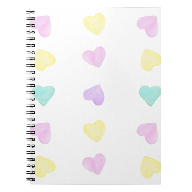 Caderno Espiral Notebook Watercolor Convo Heartz Large Patterch (Frente)
