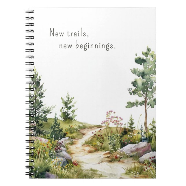 Caderno Espiral Notebook Watercolor Mountain Trail Spiral (Frente)