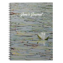 Caderno Espiral Notebook Waterlily Pond Lake Flower I Espiral