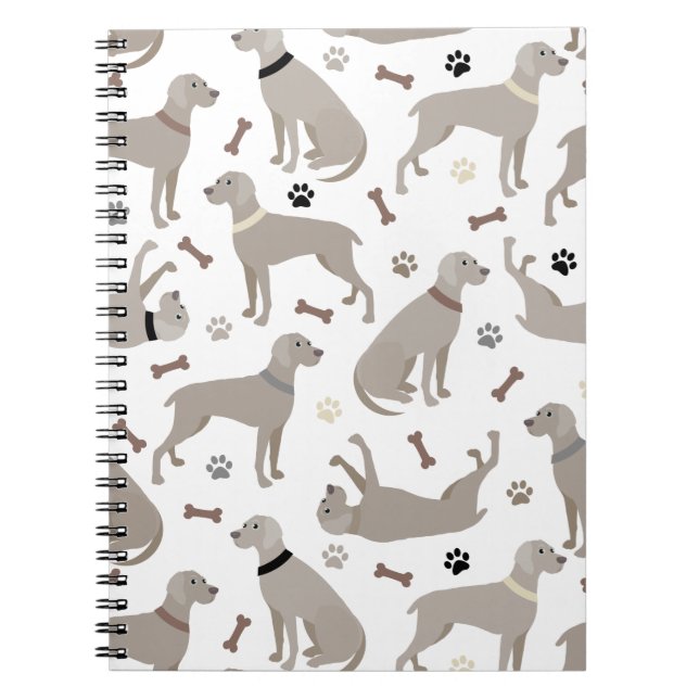 Caderno Espiral Notebook Weimaraner Bones and Paws (Frente)