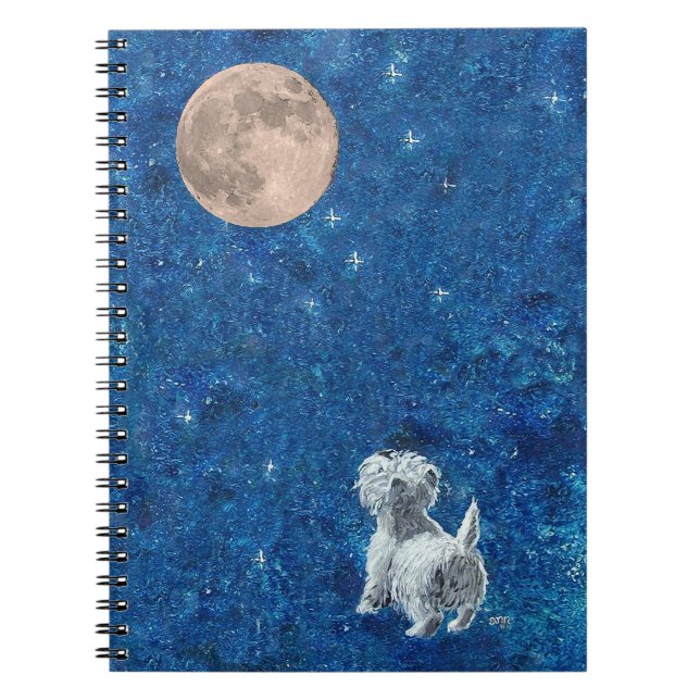 Caderno Espiral Notebook Westie Full Moon (Frente)