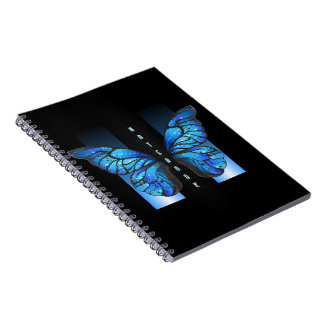 Caderno Espiral Notebook Whimsical Blue Butterfly Spiral