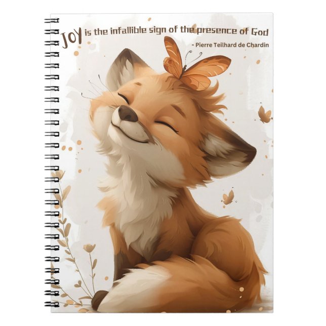 Caderno Espiral Notebook Whimsical Fox Joyful - Vibes Positivas (Frente)
