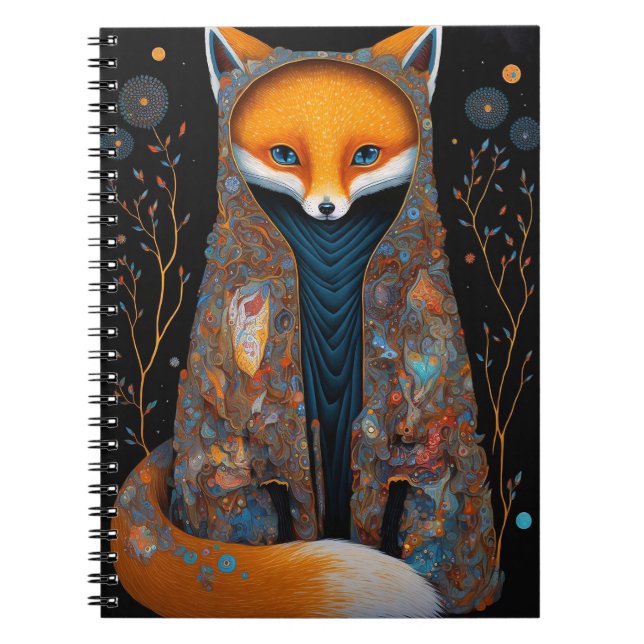 Caderno Espiral Notebook Whimsof Fox Woodland Fantasy Art (Frente)