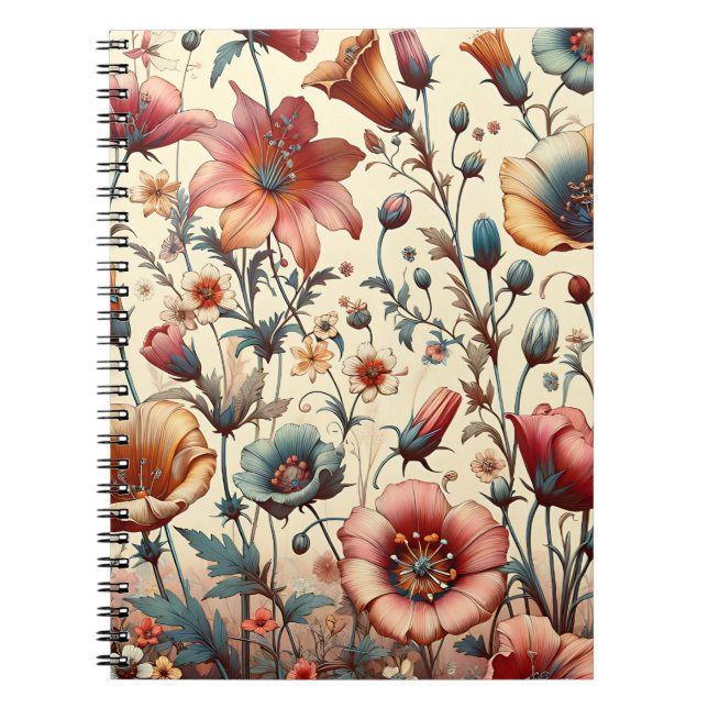 Caderno Espiral Notebook Whimsof Wildflower Garden (Frente)