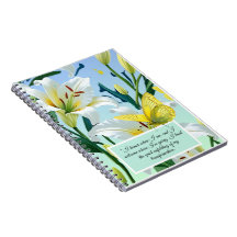 Notebook White Lily Yellow Butterfly Inspiration