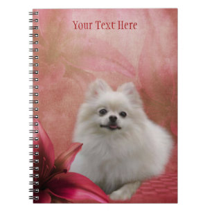 Caderno Espiral Notebook White Pomeranian Fantasy Dog Art