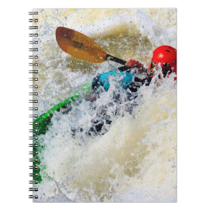 Caderno Espiral Notebook Whitewater Kayaking Adventure