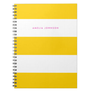 Caderno Espiral Notebook Wide Yellow e Cream Stripes