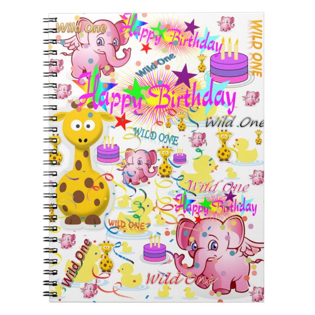Caderno Espiral Notebook Wild One First Birthday (Frente)