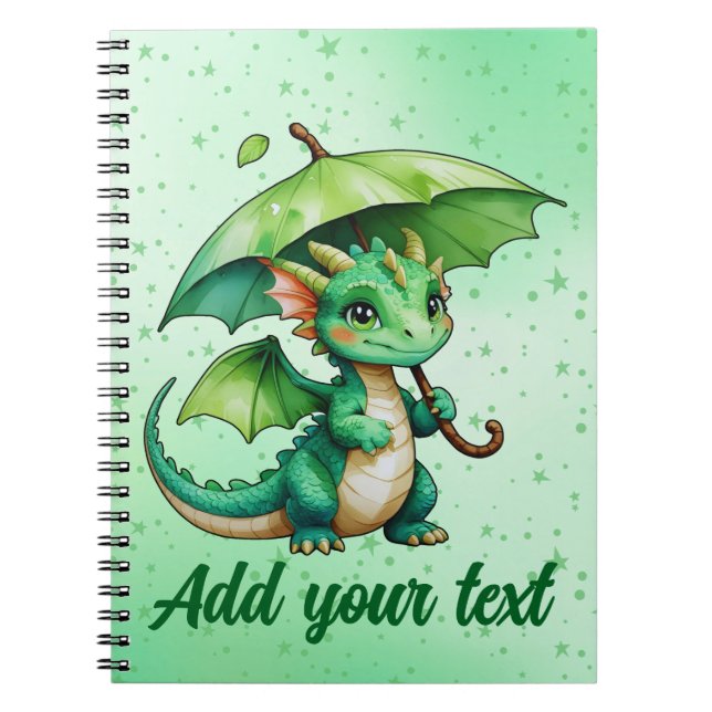 Caderno Espiral Notebook with Baby Dragon Art (Frente)
