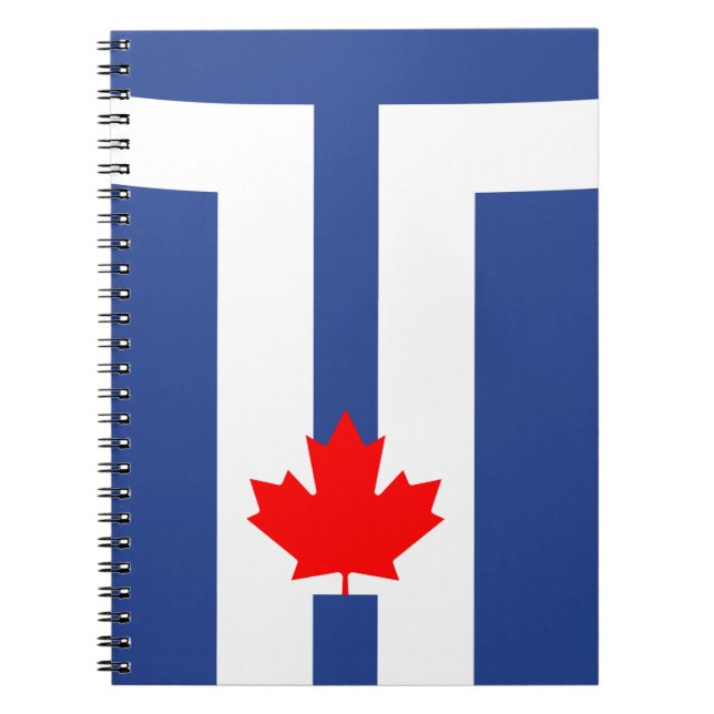 Caderno Espiral Notebook with Flag of Toronto, Ontario, Canada (Frente)
