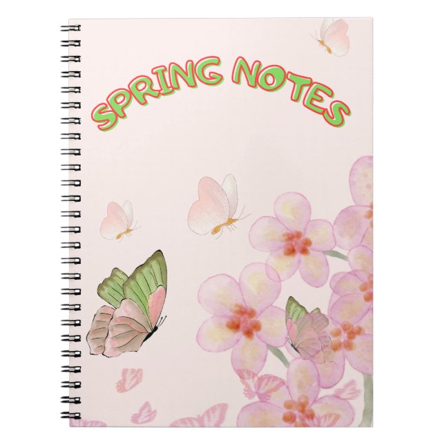 Caderno Espiral Notebook with Whimsical Butterfly Design (Frente)