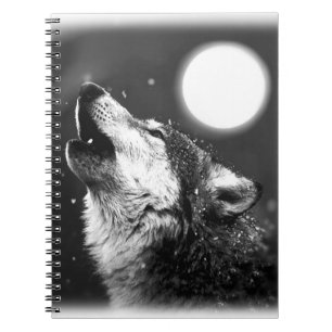 Caderno Espiral Notebook Wolf, Lua e Noite