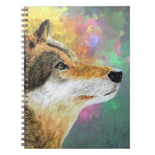 Caderno Espiral Notebook Wolf Painting - Arte Maravilhosa sobre a