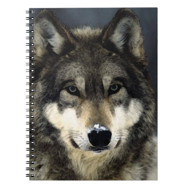 Caderno Espiral Notebook Wolf Portrait (Frente)