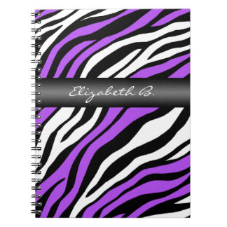 Caderno Espiral Notebook Zebra Print Purple Mix Personalizado