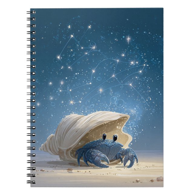 Caderno Espiral Notebook Zodiac cancer - Caranguejo Celestial (Frente)