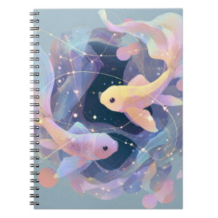 Caderno Espiral Notebook Zodiac - Peixes Celestiais Sonhos