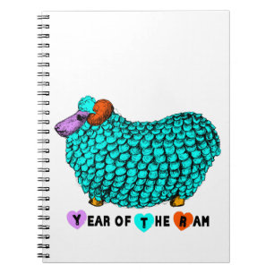 Caderno Espiral Notebook Zodiodioso, Ano Chinês, Turquesa Engraç
