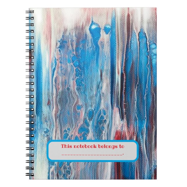 Caderno Espiral Notebooks Abstrato Azul Branco Personalizados (Frente)