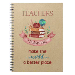 Caderno Espiral Notebooks para professores personalizados - Rustic