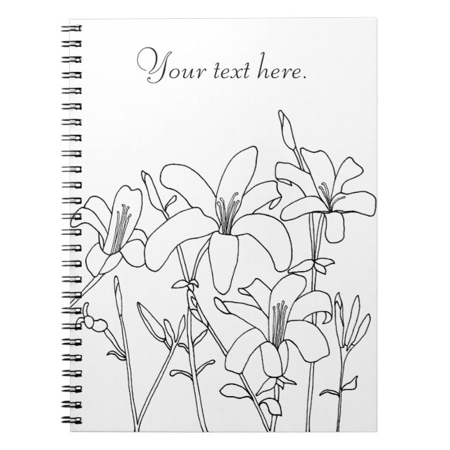 Caderno Espiral Notebooks personalizados com Lily de Desenho de Co (Frente)