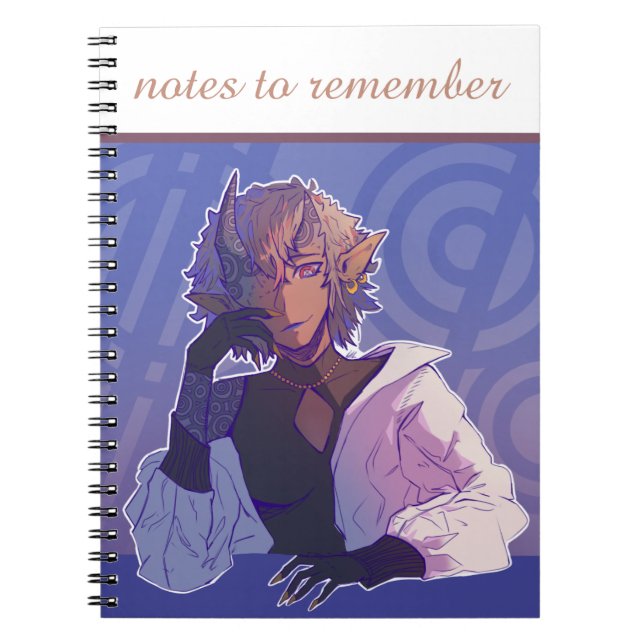 Caderno Espiral Notes to remember, anime, thinker (Frente)