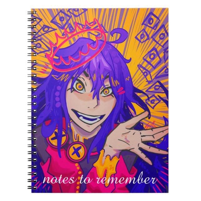 Caderno Espiral Notes to remember, happy Anime (Frente)