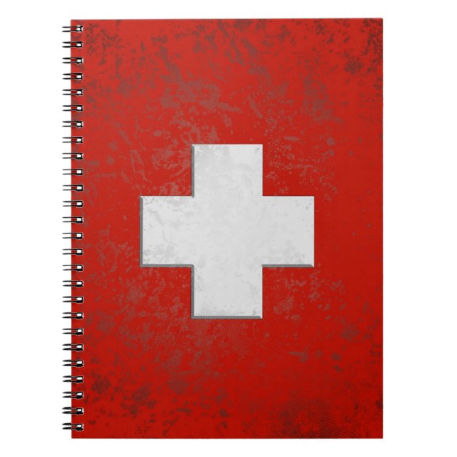 Caderno Espiral Notizbuch do Schweiz Flagge (Frente)