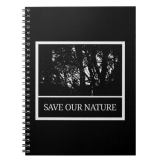 Caderno Espiral Notizbuch in schwarz/weiß - Thema Naturschutz