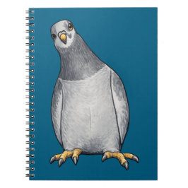 Caderno Espiral Notizbuch mit türkisem Cover und Tauben-Motiv