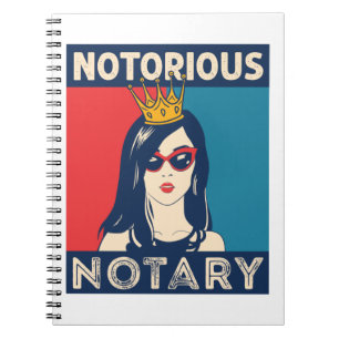 Caderno Espiral Notoriamente notário de Engraçado Público Parod