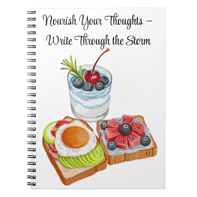 Caderno Espiral Nourish Your Thoughts – Write Through the Storm (Frente)