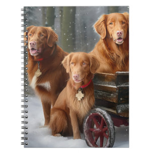 Caderno Espiral Nova Escócia Duck Toller Retriever Snowy Sleigh