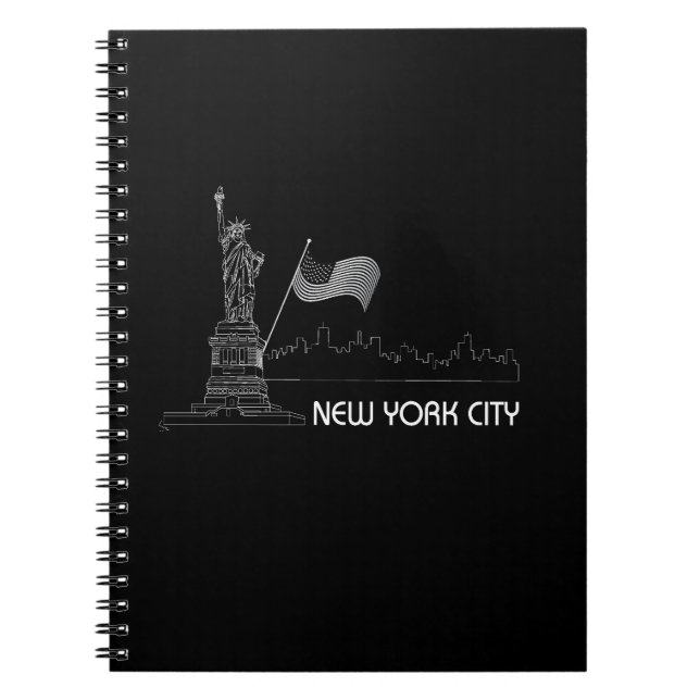 Caderno Espiral Nova Iorque - Estátua da Liberdade dos EUA (Frente)