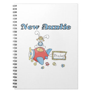 Caderno Espiral Nova tia de camisetas e presentes de avião