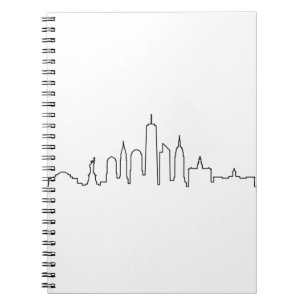 Caderno Espiral NOVA YORK NYC Manhatten EUA City Skyline Silhouett