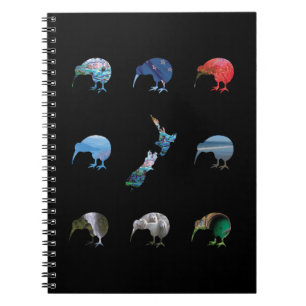 CADERNO ESPIRAL NOVA ZEALAND KIWI SIMPLES PAUA