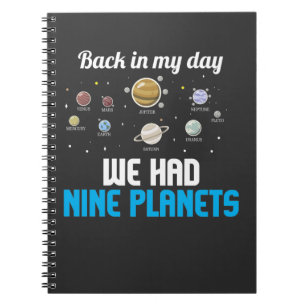 Caderno Espiral Nove Planetas Plutão Astronomia Ciência Nunca Es