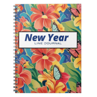 Caderno Espiral Novo diário de linha de ano