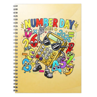Caderno Espiral Number Day Maths Notebook | Fun Calculator Numbers