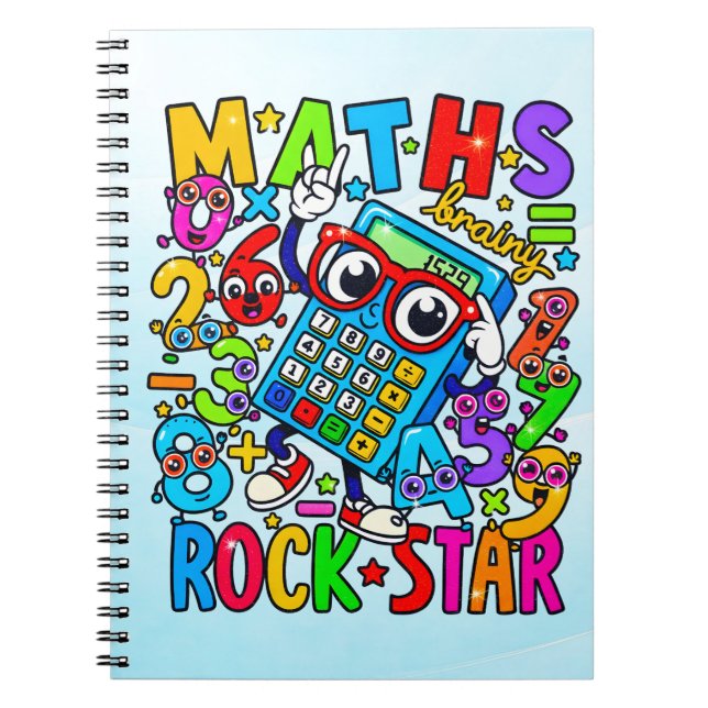 Caderno Espiral Number Day Maths Notebook | Maths Rock Star (Frente)