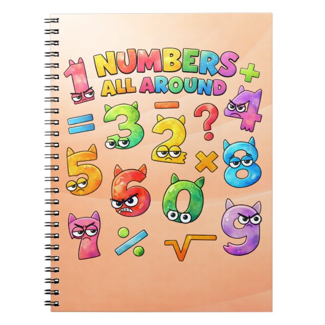 Caderno Espiral Number Day Maths Notebook | Numbers All Around (Frente)