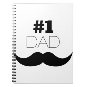 Caderno Espiral Número 1 - bigode preto Pai - Número um